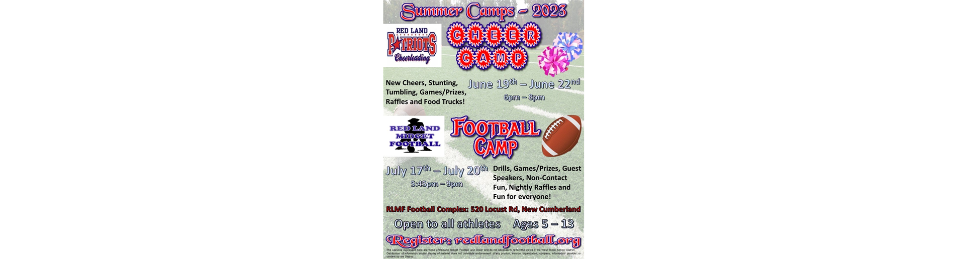 Football and Cheer Camp Registration is OPEN!